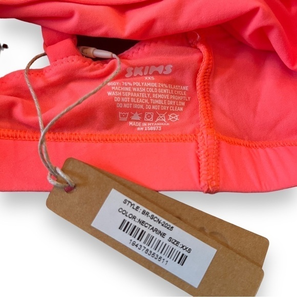 Skims XXS Fits Everybody scoop neck bralette Nectarine NWT - Picture 3 of 3